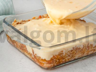 Makaronų apkepas su faršu orkaitėje Žingsnis 10