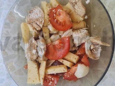 Salotas su vištienos krūtinėle ir sezamu Žingsnis 8