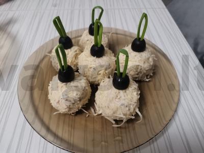 Šprotų užkandis „Kalėdų rutuliukai“ Žingsnis 6