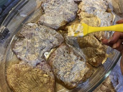 Vištienos filė su sūriu, pomidoru ir majonezu Žingsnis 2