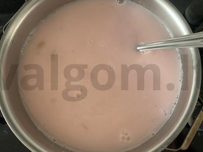 Obuolių ir šaldytų uogų kisielius Žingsnis 5