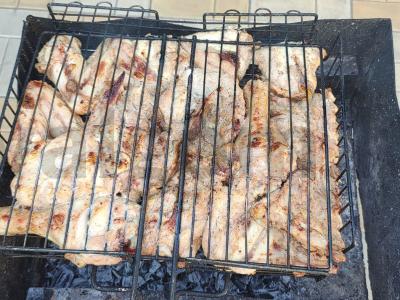 Vištienos šašlykas citrinos sulčių ir adžikos marinate Žingsnis 5