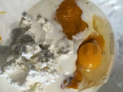 Moliūgų varškės keksiukai Žingsnis 1