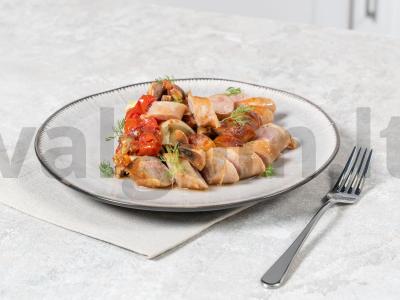 Bavarijos dešrelės su kopūstų ir grybų garnyru pagrindine nuotrauka