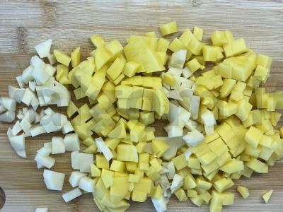 Sūris sriuba su skrudintais duoneliais Žingsnis 3