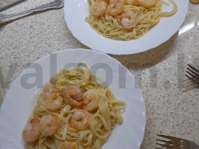 Pasta su krevetėmis grietinėlės padaže Žingsnis 4
