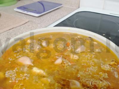 Rudųjų ryžių plovas su vištiena Žingsnis 6