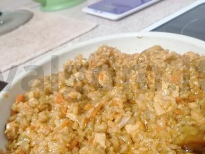 Rudųjų ryžių plovas su vištiena Žingsnis 7