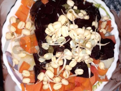 Grybų vinigretas su mašo daigais Žingsnis 4