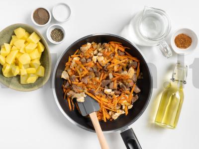 Troškinta bulvė su kalakutienos filė ir jautienos pečių Žingsnis 1