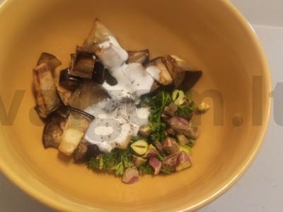 Salotos su baklažanais ir pistacijomis Žingsnis 4