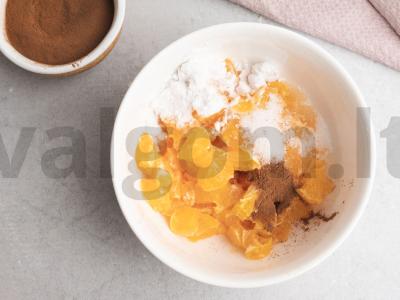 Prieskonių pyragas iš filo tešlos su mandarinais Žingsnis 2