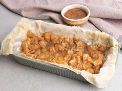 Prieskonių pyragas iš filo tešlos su mandarinais Žingsnis 4