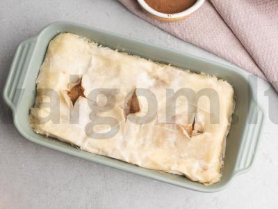 Prieskonių pyragas iš filo tešlos su mandarinais Žingsnis 5