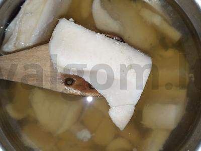 Virti kalmarai su padažu ir rudaisiais ryžiais Žingsnis 1