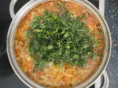 Kopūstų sriuba su baltaisiais pupelėmis ir daržovėmis Žingsnis 9