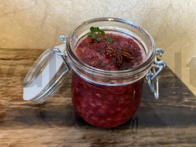 Brusnicų uogienė su medumi ir čiobreliais Žingsnis 4