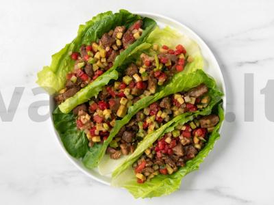 Salotas su arbūzu ir kiauliena Žingsnis 6