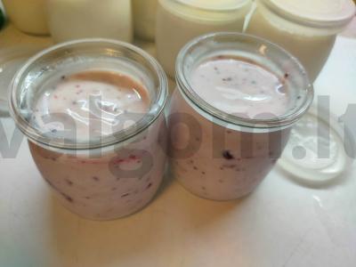 Namų jogurtas su chia ir juodąja serbentu pagrindine nuotrauka