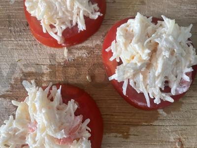 Užkandis „Kepti pomidorai“ keptuvėje Žingsnis 5