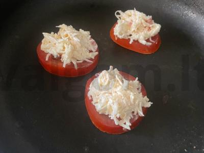 Užkandis „Kepti pomidorai“ keptuvėje Žingsnis 6
