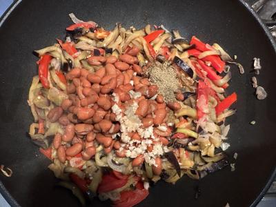 Aštrūs baklažanai su pupelėmis Žingsnis 7