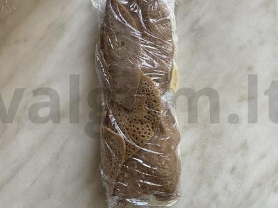 Šokoladinis blynų ritinys be cukraus ir glitimo su varškės-bananų įdaru Žingsnis 9