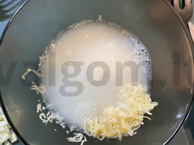 Spagettini makaronai su kalakutienos kumpiu Žingsnis 4