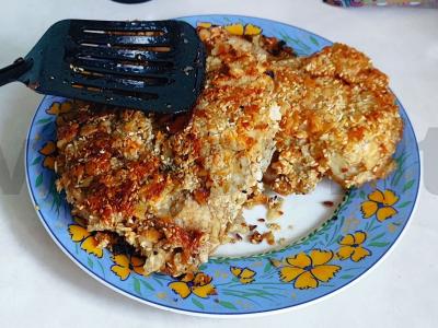 Kiaulienos šnicelis su lavash džiūvėsiais Žingsnis 4