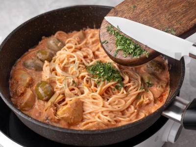 Spagečiai su alyvuogėmis ir artišokais Žingsnis 7