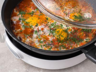 Šakšuka su raudonaisiais pupelėmis Žingsnis 8