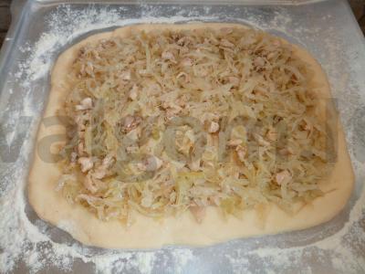 Kopūstų ir vištienos pyragas Žingsnis 3