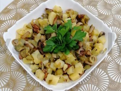 Vegetariškas salotas su alyvuogėmis ir pievagrybiais Žingsnis 6