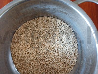 Kvinoja su spanguolėmis ir žolelėmis Žingsnis 1