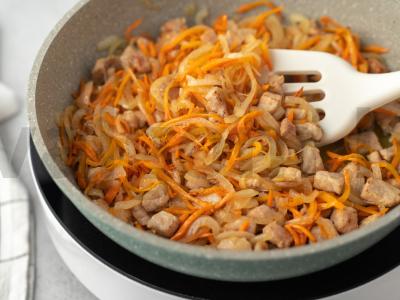 Kepta moliūgų su mėsa Žingsnis 6