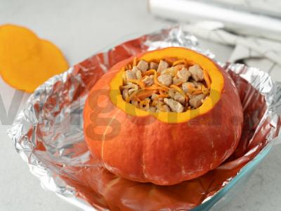 Kepta moliūgų su mėsa Žingsnis 9