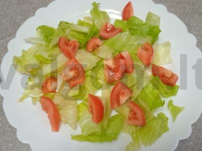 Salotas su mocarela ir baklažanu Žingsnis 2