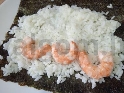 Rulonai su krevetėmis ir ikrais Žingsnis 2