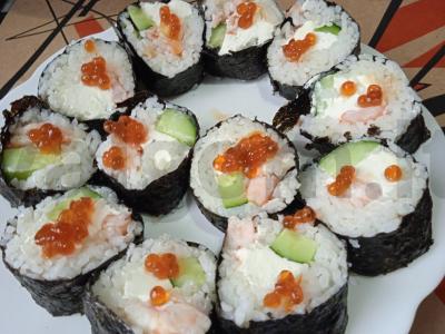 Rulonai su krevetėmis ir ikrais Žingsnis 8