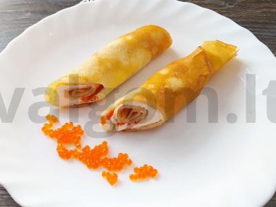 Blynai su varškės sūriu ir raudonąja ikra Žingsnis 7