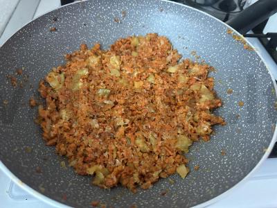 Kopūstų apkepas su ryžiais Žingsnis 3