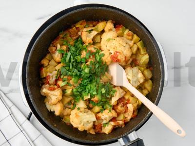 Žiedinė kopūstai su cukinijomis Žingsnis 10