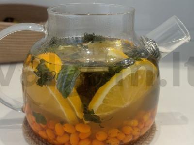 Šaltalankių arbata su mėtomis, medumi ir cinamonu Žingsnis 4