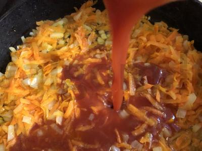 Grikių košė su kumpiu pomidorų padaže Žingsnis 8