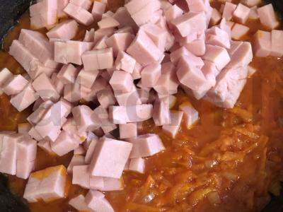 Grikių košė su kumpiu pomidorų padaže Žingsnis 9