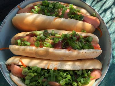 Namų dešrainiai su morkomis ir žaliuosius svogūnais Žingsnis 5