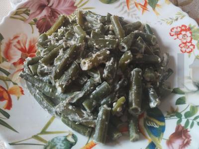 Žalioji pupelė su grietinėle ir sūriu pagrindine nuotrauka