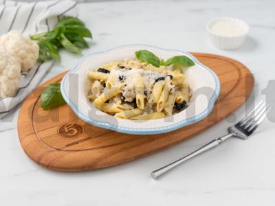 Makaronai su žiediniu kopūstu pagrindine nuotrauka