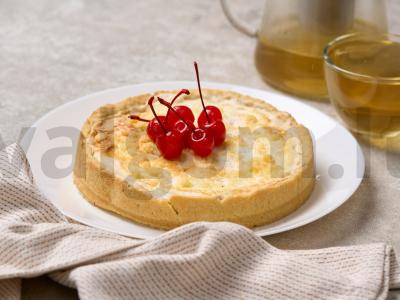 Vyšnių pyragas su jogurtiniu sufliu pagrindine nuotrauka