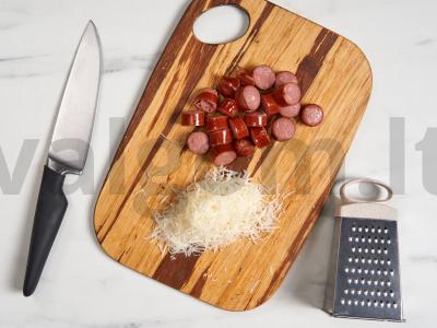 Makaronai su dešrelėmis ir daržovėmis Žingsnis 5